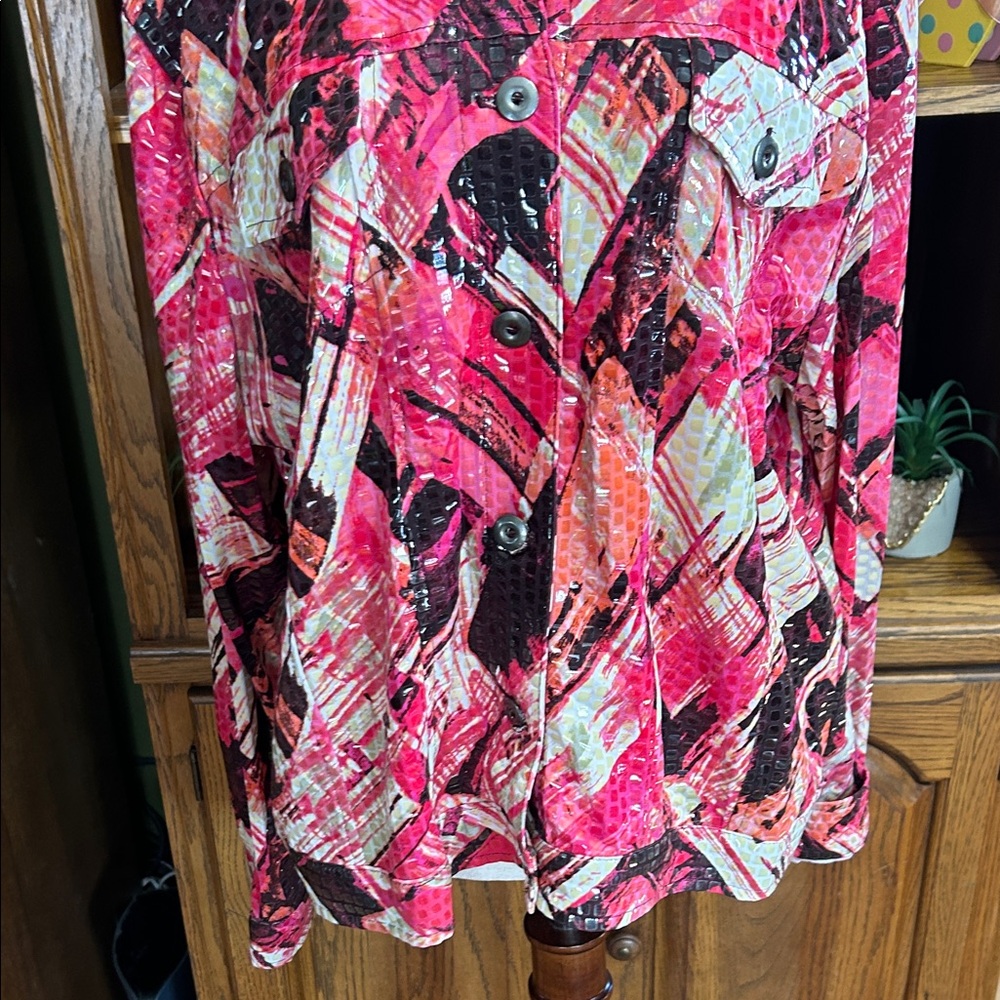 Notations Pink Multi Printed Button-Front Shirt J… - image 3